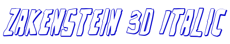 Zakenstein 3D Italic police de caractère